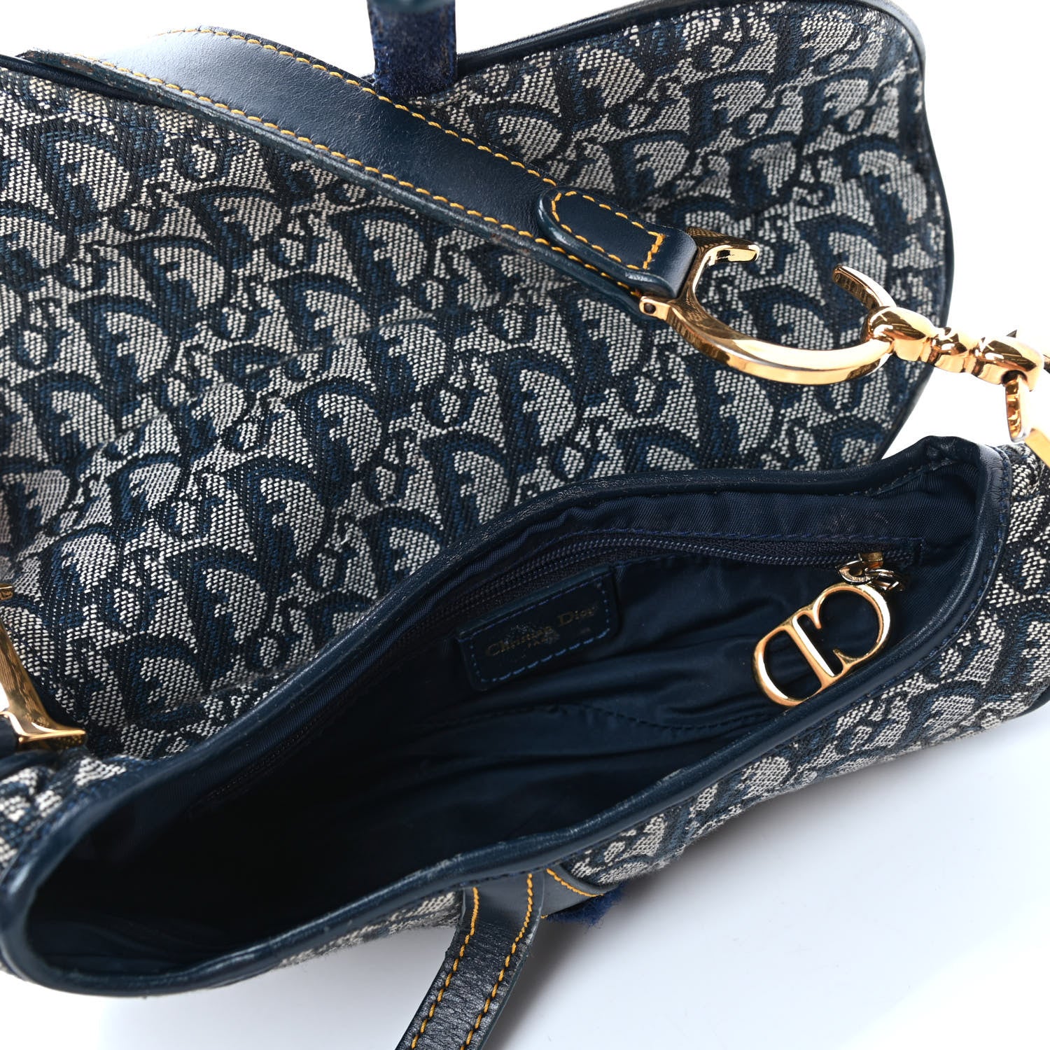 Christian Dior Monogram Saddle Bag Blue 4 of 4