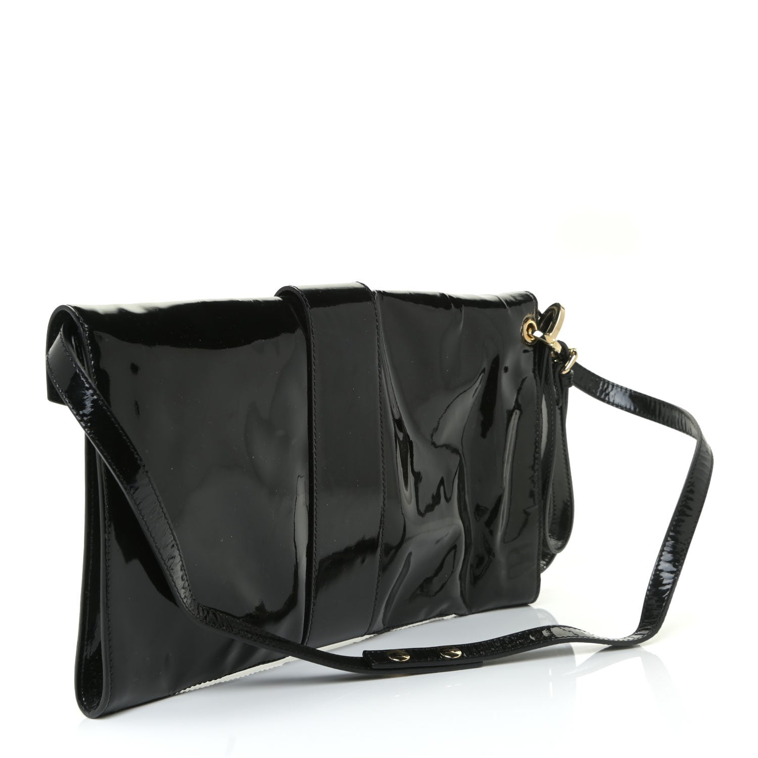 Jimmy Choo Patent Rivera Clutch Black 3 of 14