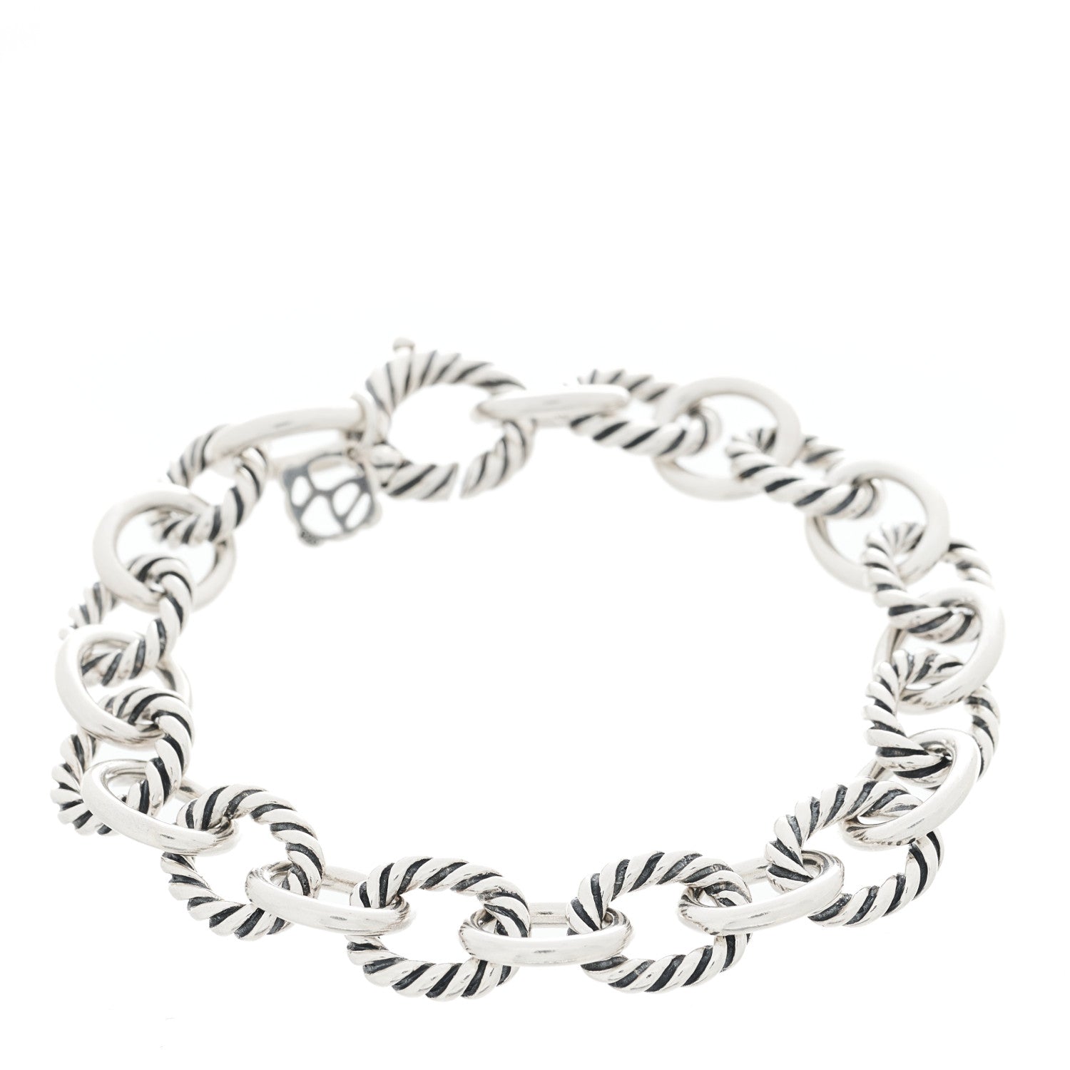 David Yurman Sterling Silver 10mm Medium Oval Link Bracelet 1 of 3