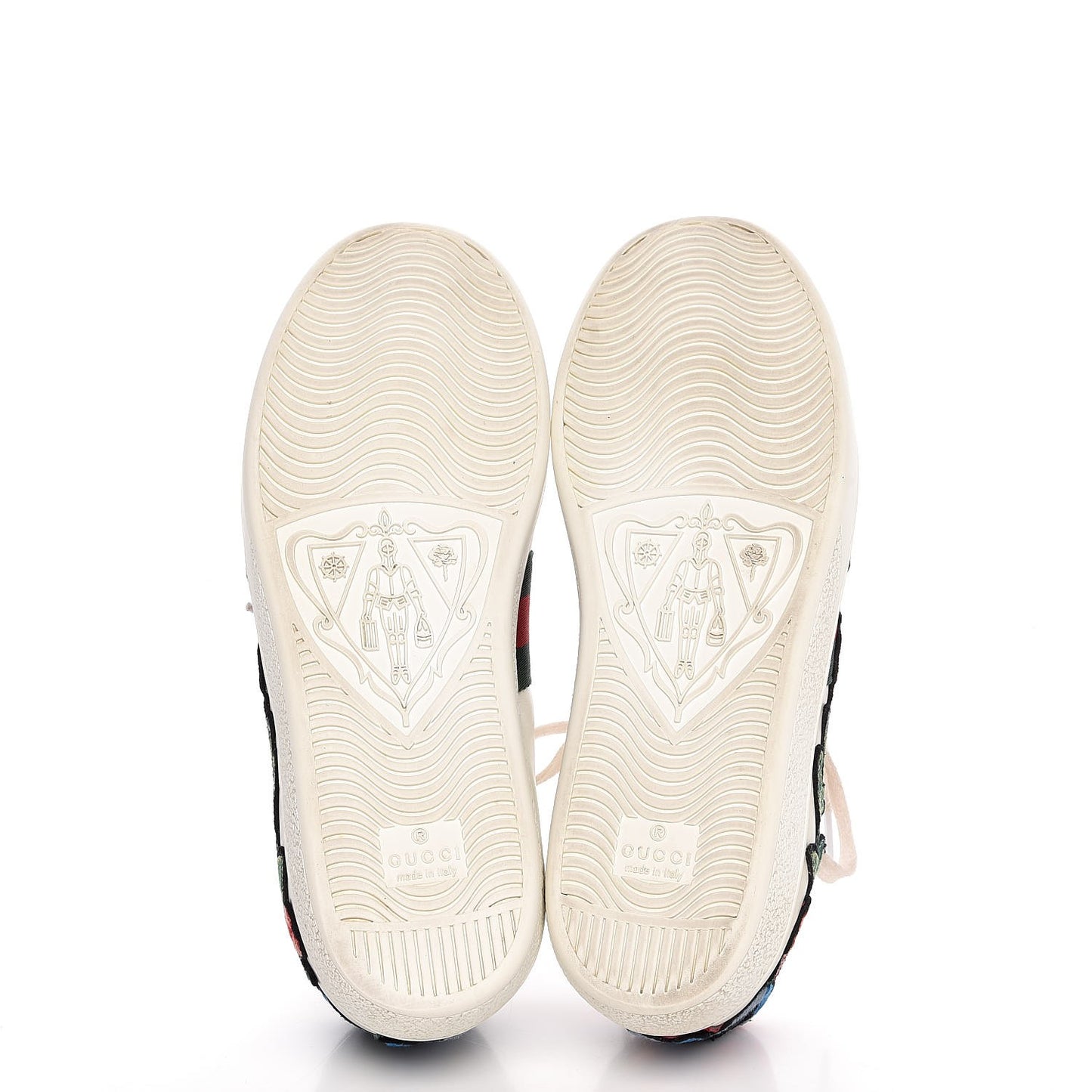 Calfskin Web Floral Embroidered Ace Sneakers 36.5 White