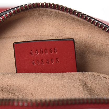 Gucci Calfskin Matelasse Mini GG Marmont Chain Shoulder Bag Hibiscus Red 7 of 10
