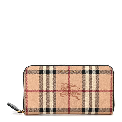 Burberry Haymarket Check Large Ziggy Zip Around Wallet Black 1 of 8