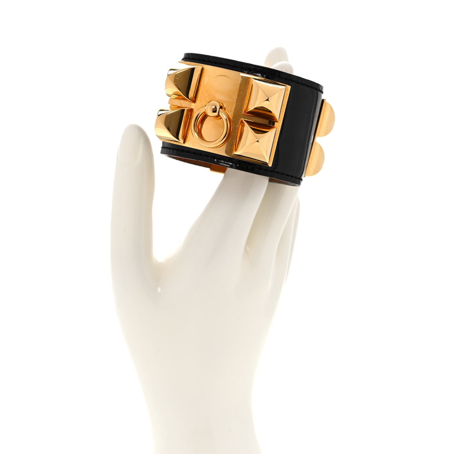 Matte Alligator Collier de Chien CDC Bracelet S Black