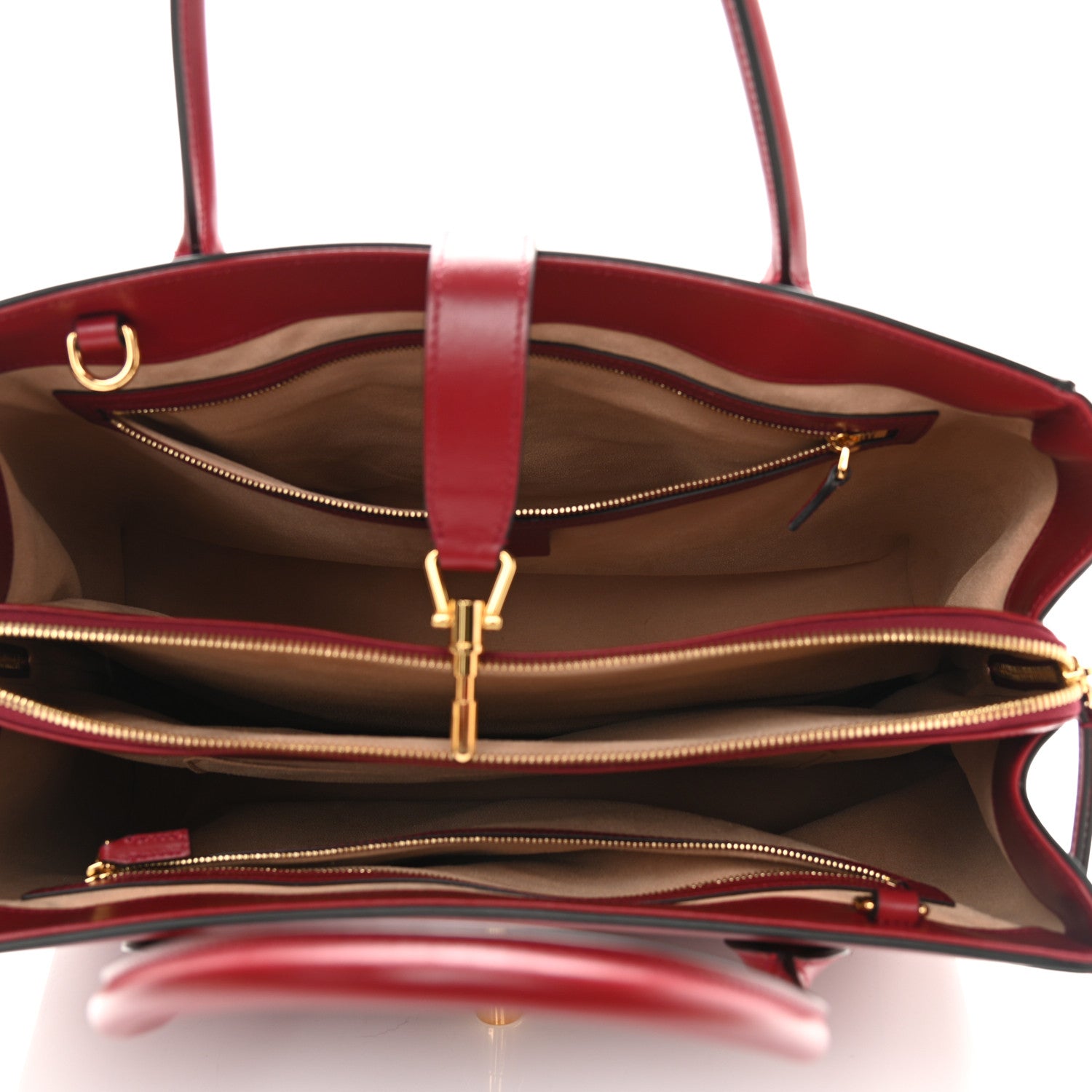Gucci Boarded Plutone Calfskin Large Jackie 1961 Tote New Cherry Red 5 of 10