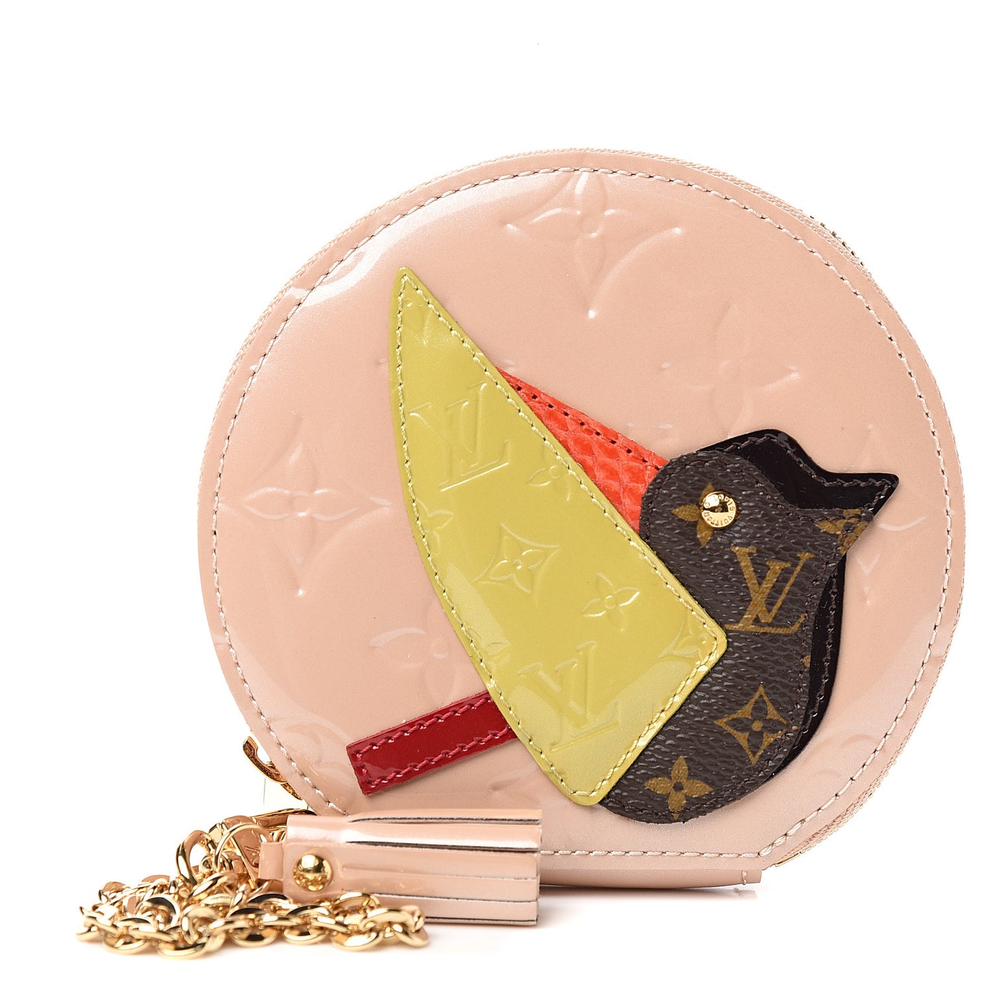 Vernis Animania Oiseau Songbird Coin Purse Rose Florentin