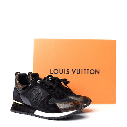 Louis Vuitton Suede Monogram Run Away Sneakers 37 Black 10 of 10