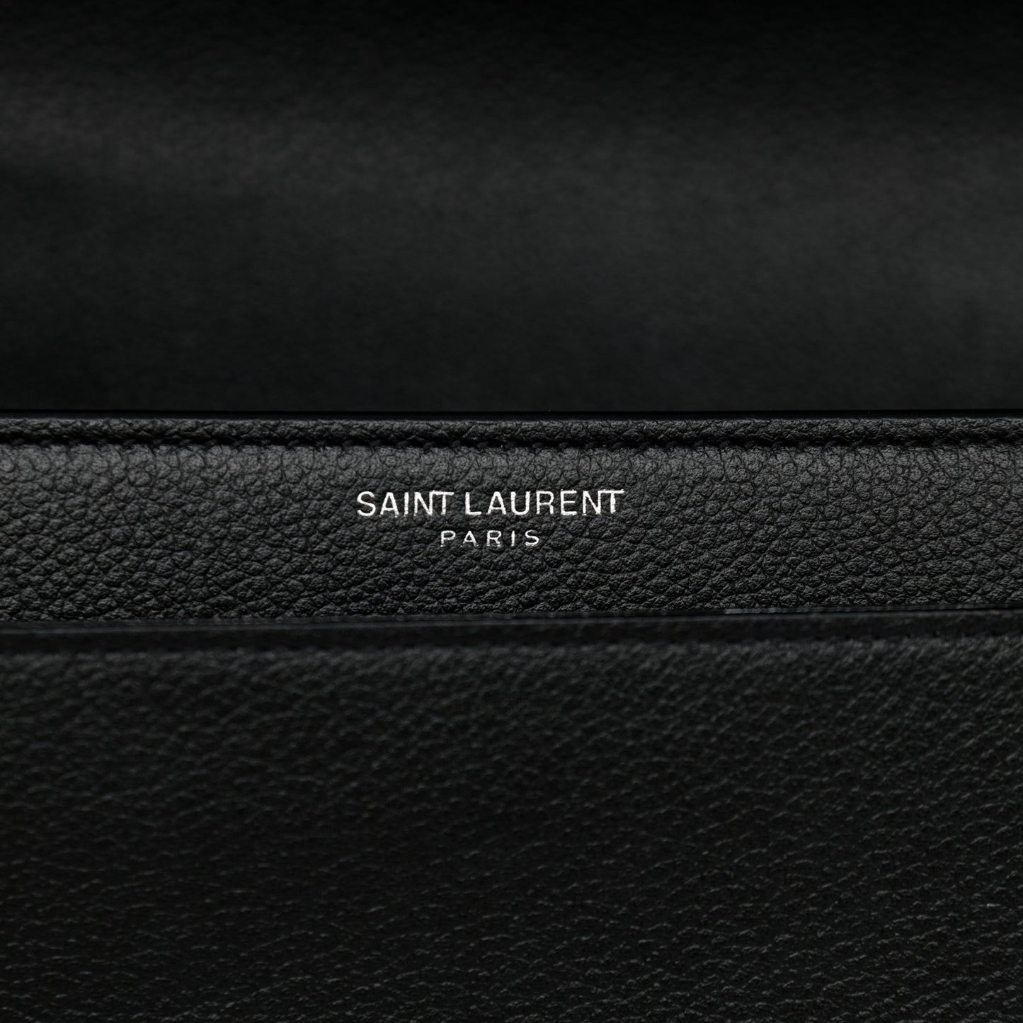 Grained Calfskin Medium Monogram Sunset Satchel Black