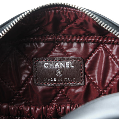 Chanel Lambskin Quilted Medium Curvy Pouch Cosmetic Case Black 6 of 8