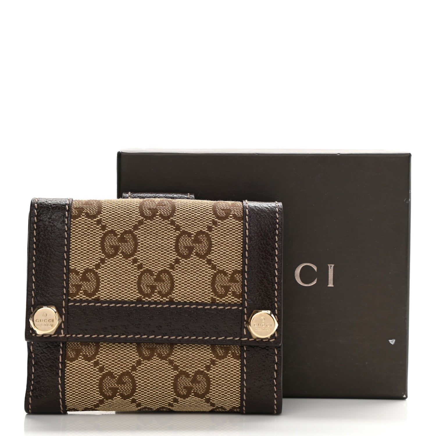 Gucci Monogram Charmy Square Wallet Dark Brown 9 of 9