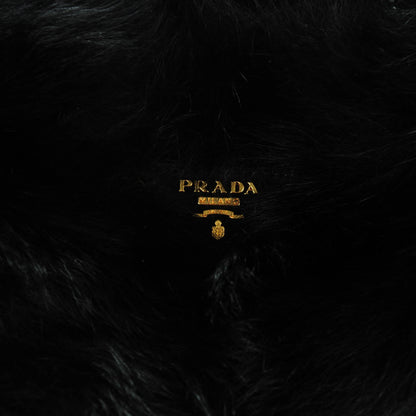 Prada Eco Lapin Faux Fur Handbag Black 5 of 9
