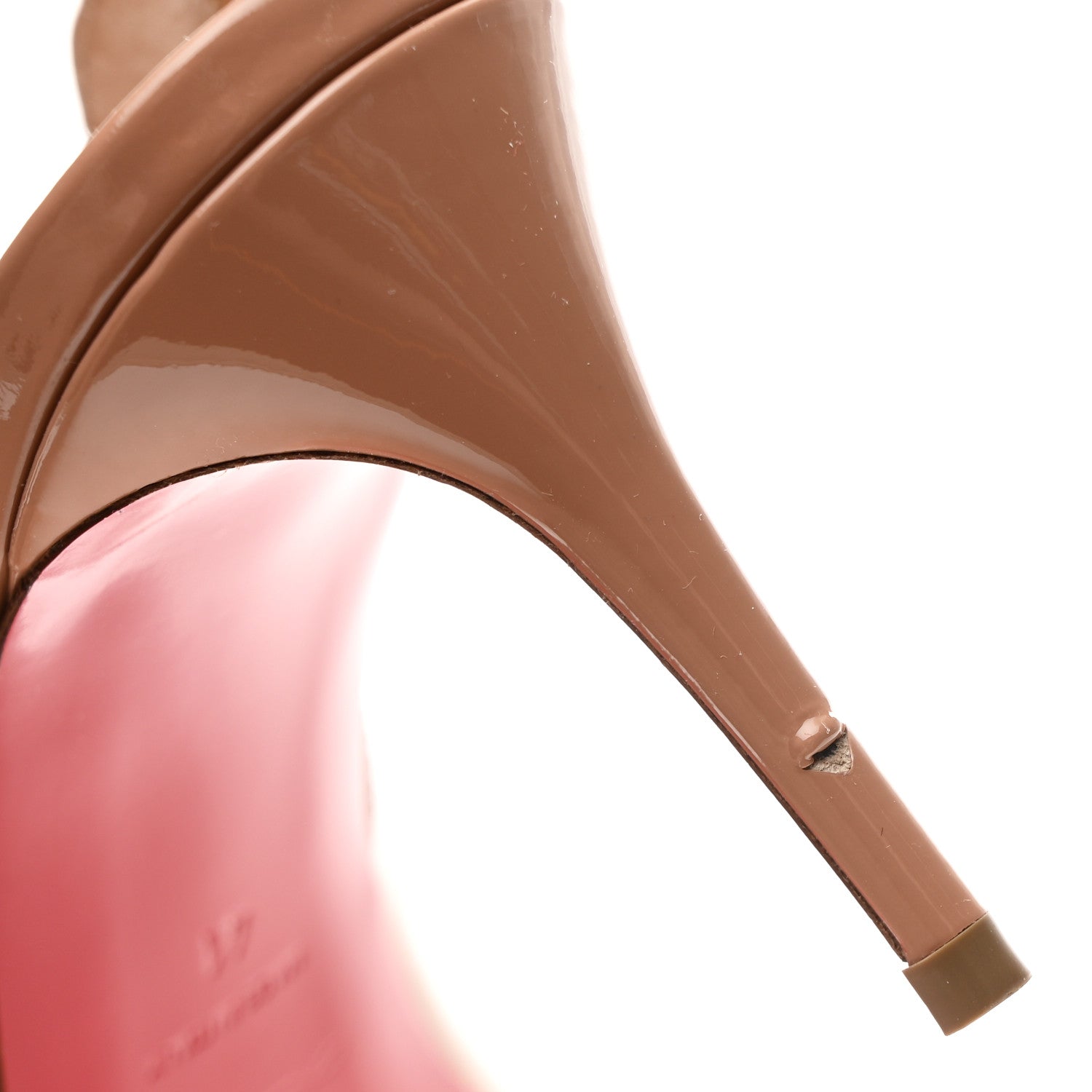 Christian Louboutin Patent Hot Chick Slingback 70 Pumps 41 Nude 9 of 11