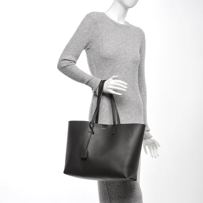 Saint Laurent Calfskin Large Shopping Tote Coal 2 of 7