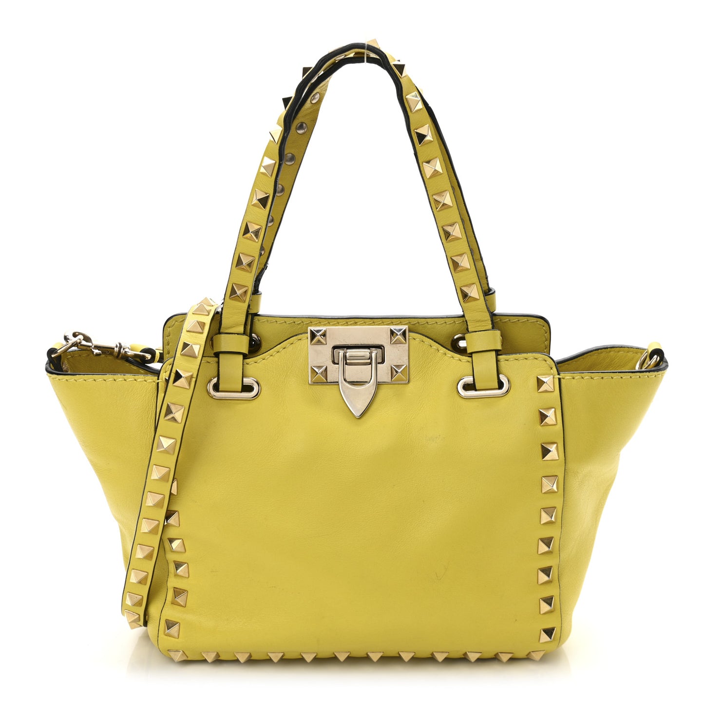 Vitello Mini Rockstud Tote Water Yellow