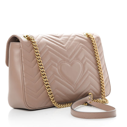 Gucci Calfskin Matelasse Medium GG Marmont Shoulder Bag Porcelain Rose 3 of 10
