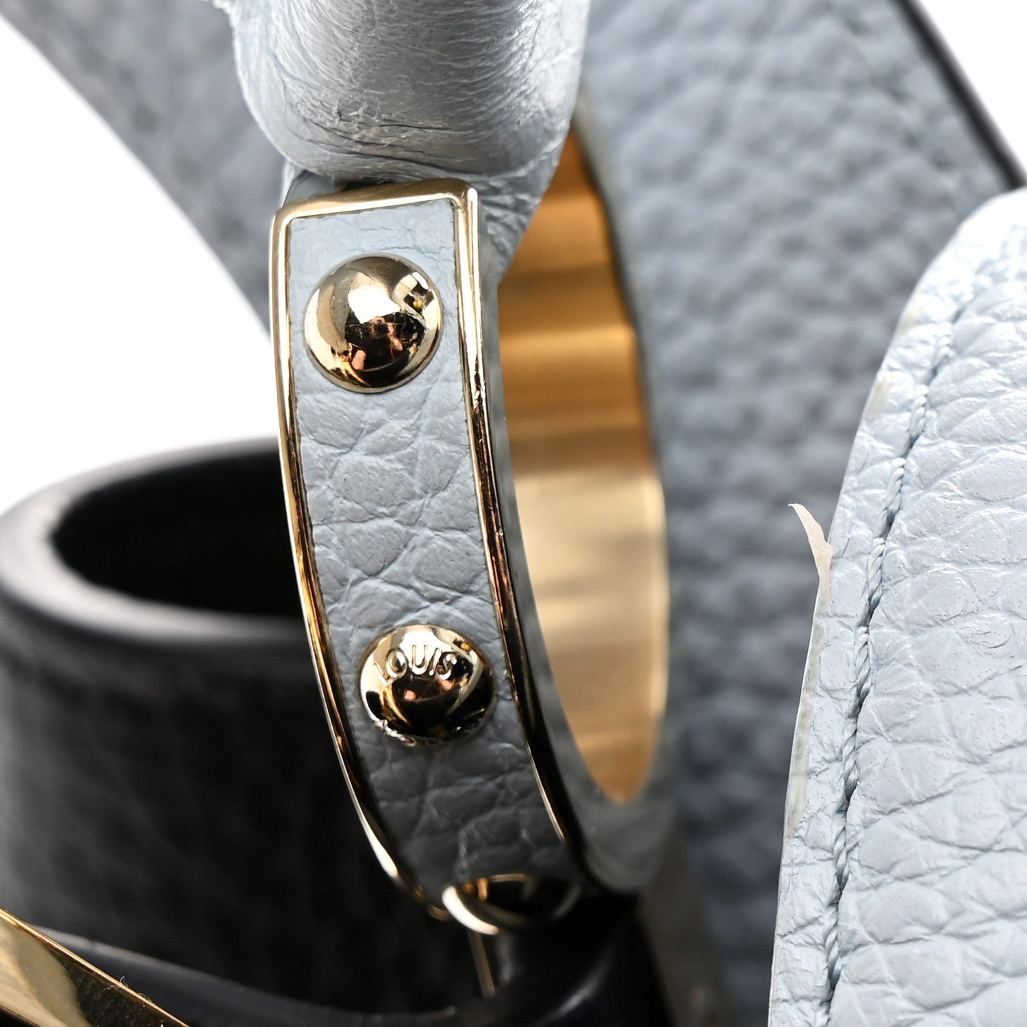 Louis Vuitton Taurillon Capucines MM Black Blue White 11 of 11