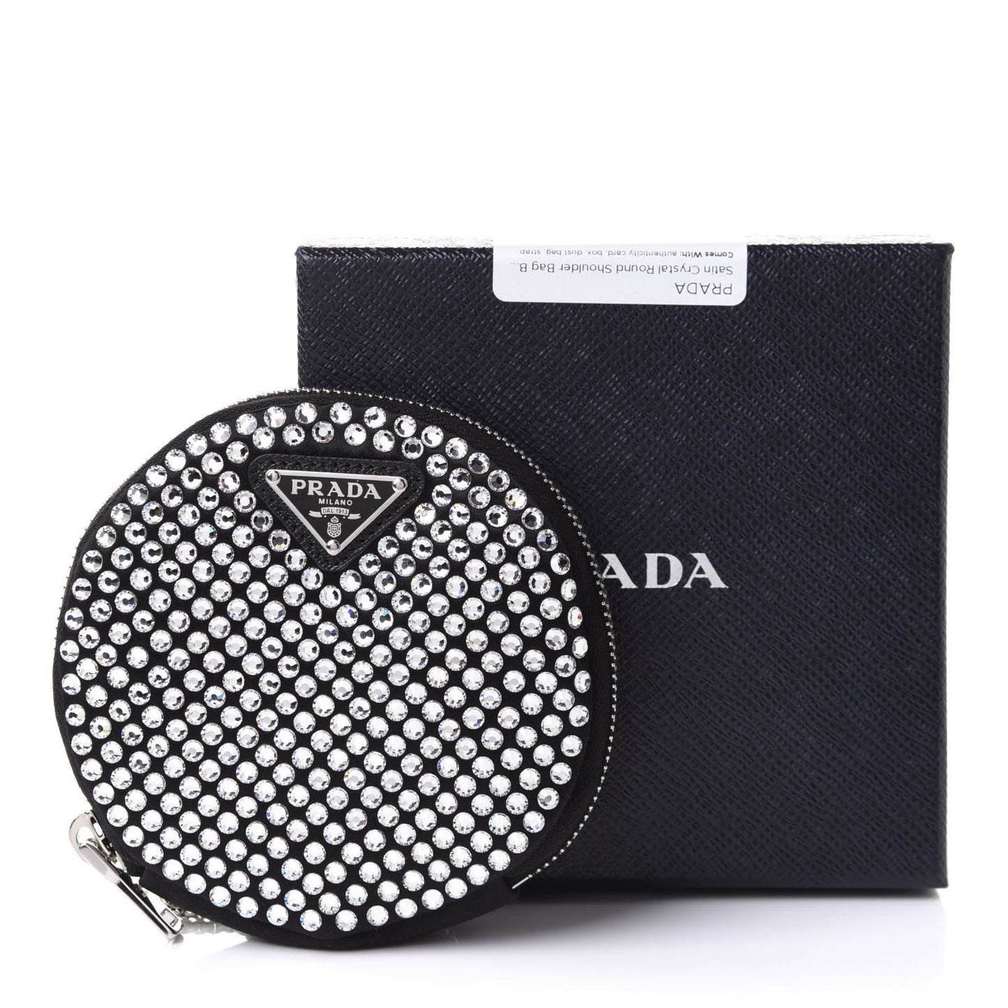 Satin Crystal Round Shoulder Bag Cristal