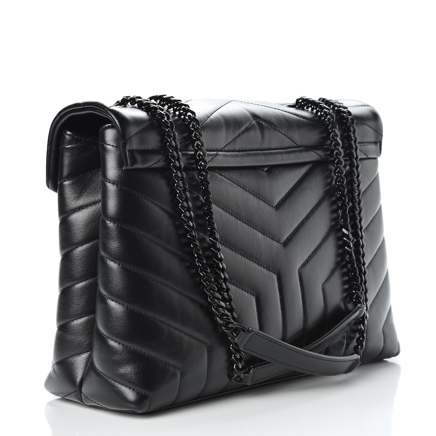 Saint Laurent Calfskin Y Quilted Monogram Medium Loulou Chain Satchel Black 3 of 10