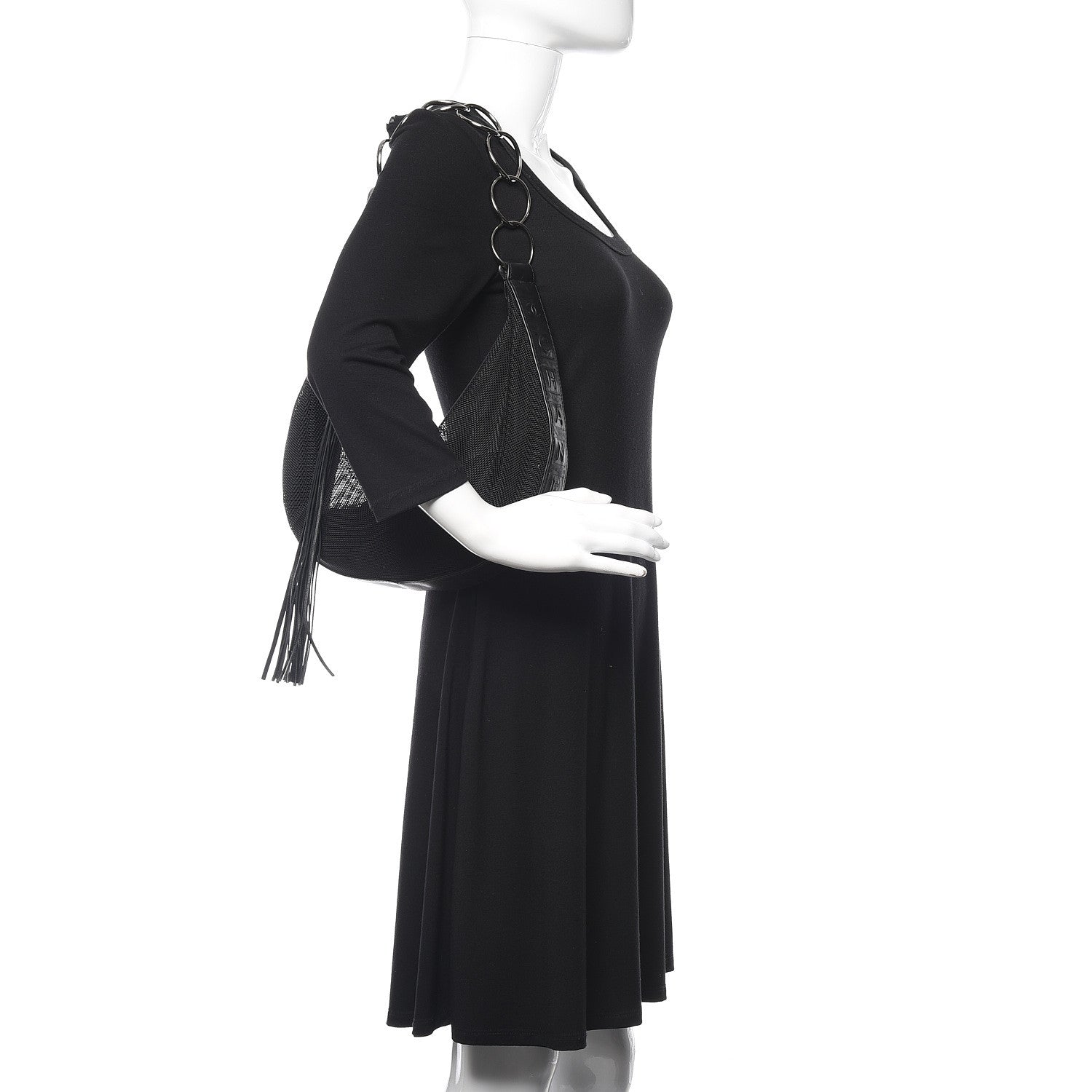 Chanel Mesh Calfskin Sport Tassel Hobo Black 2 of 9