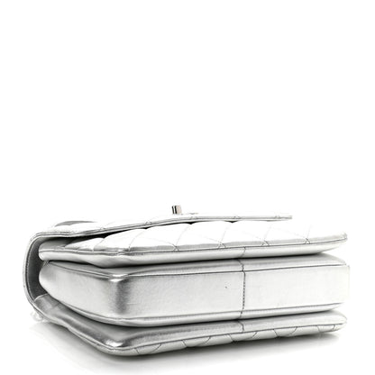 Chanel Metallic Lambskin Quilted Small Trendy CC Flap Dual Handle Bag Silver 4 of 10