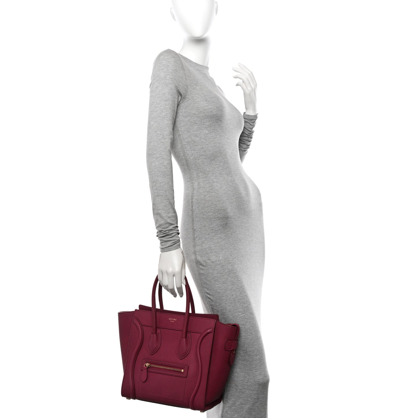 Drummed Calfskin Micro Luggage Plum
