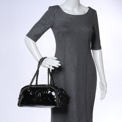 Chanel Patent Luxe Ligne Medium Bowler Black 2 of 6