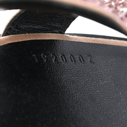 Hermes Suede Goatskin Crystal Oran Sandals 37.5 Rose Nude 8 of 8