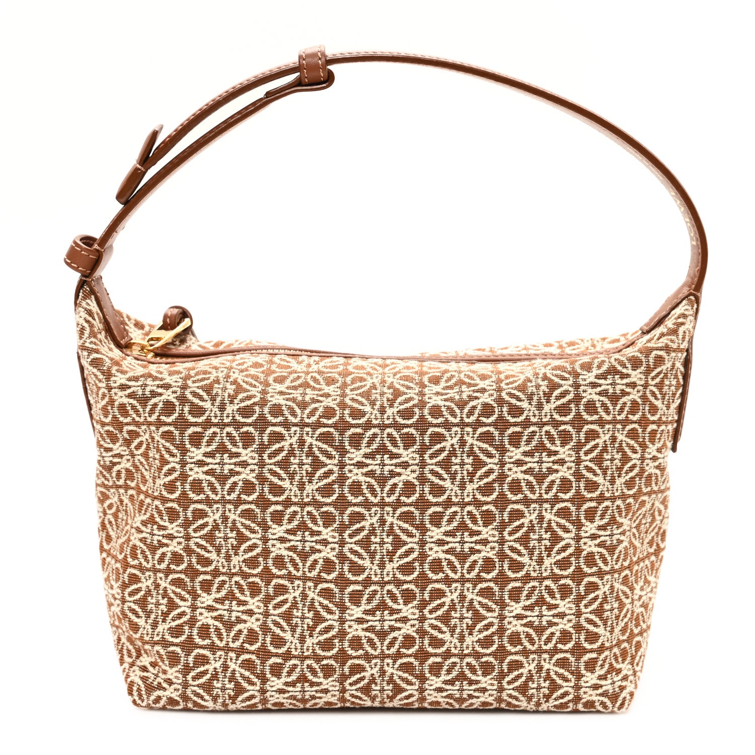 Loewe Jacquard Anagram Calfskin Small Cubi Bag Tan Pecan 1 of 9