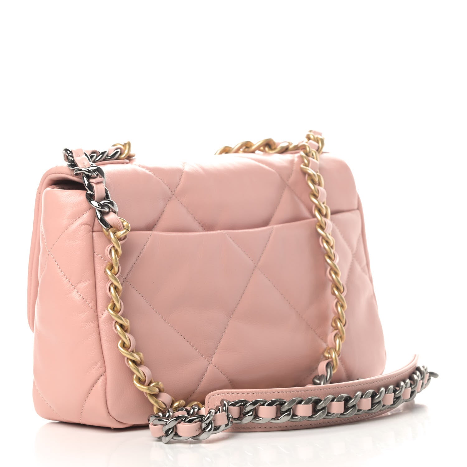 Chanel Goatskin Quilted Medium Chanel 19 Flap Light Pink 2 of 4