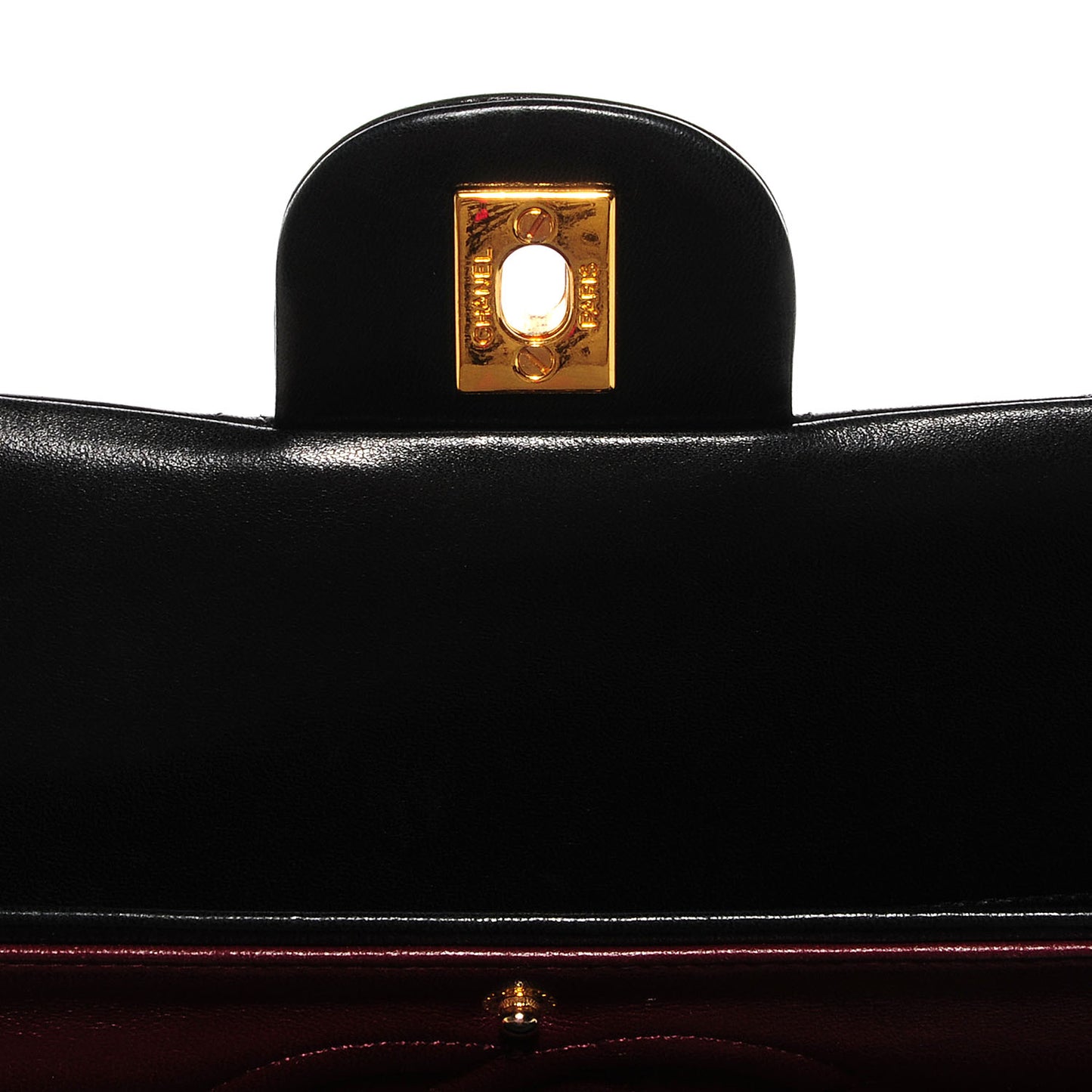 Lambskin Medium Double Flap Black