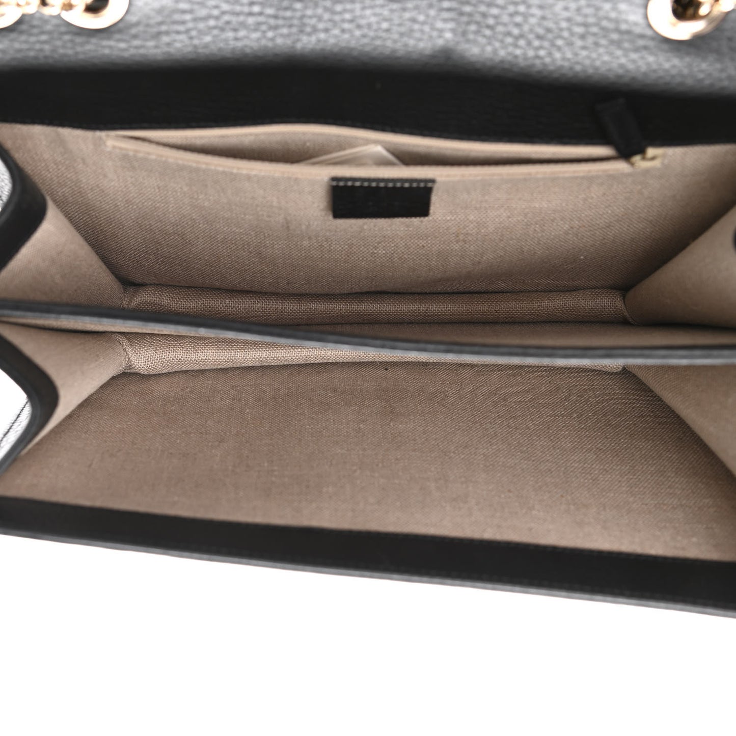 Dollar Calfskin Interlocking G Shoulder Bag Black