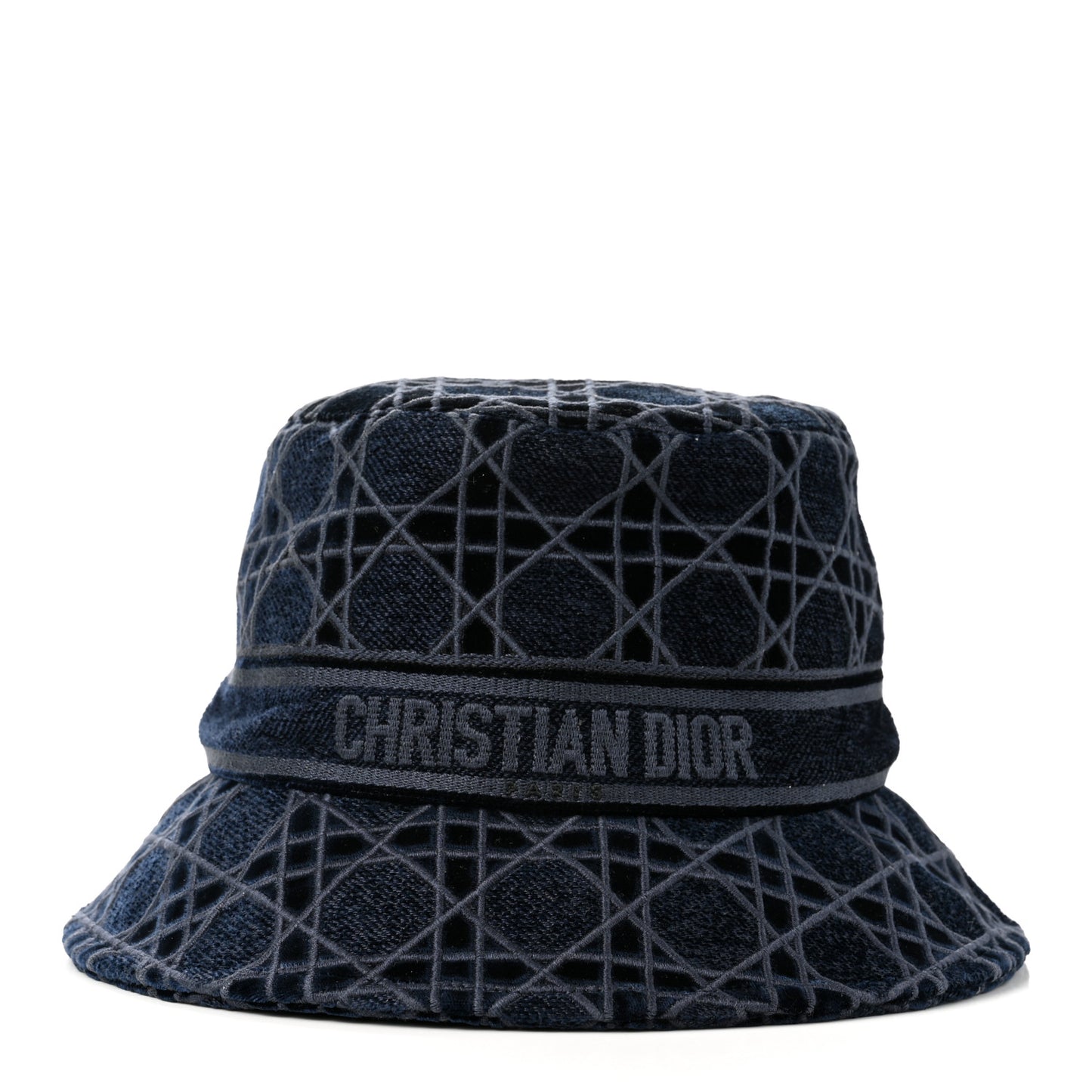Velvet Cannage Bucket Hat 58 Blue