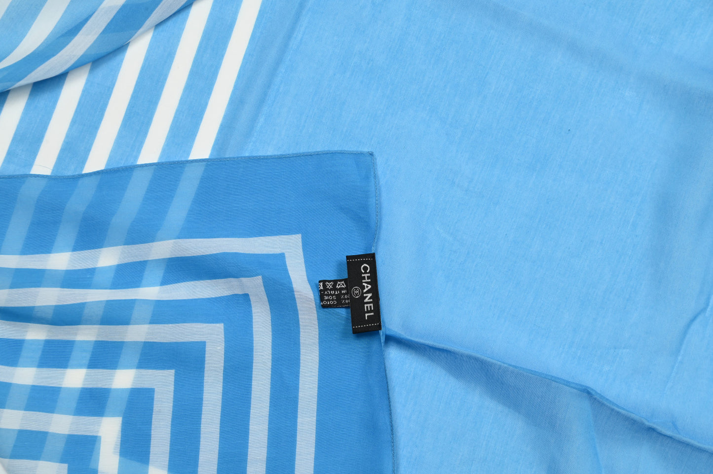 Cotton Silk CC Scarf Blue