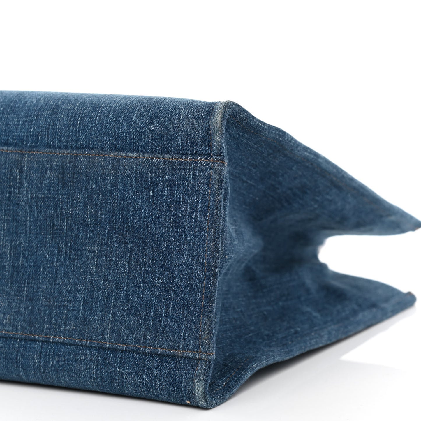Denim Calfskin La Medusa Tote Bag Blue