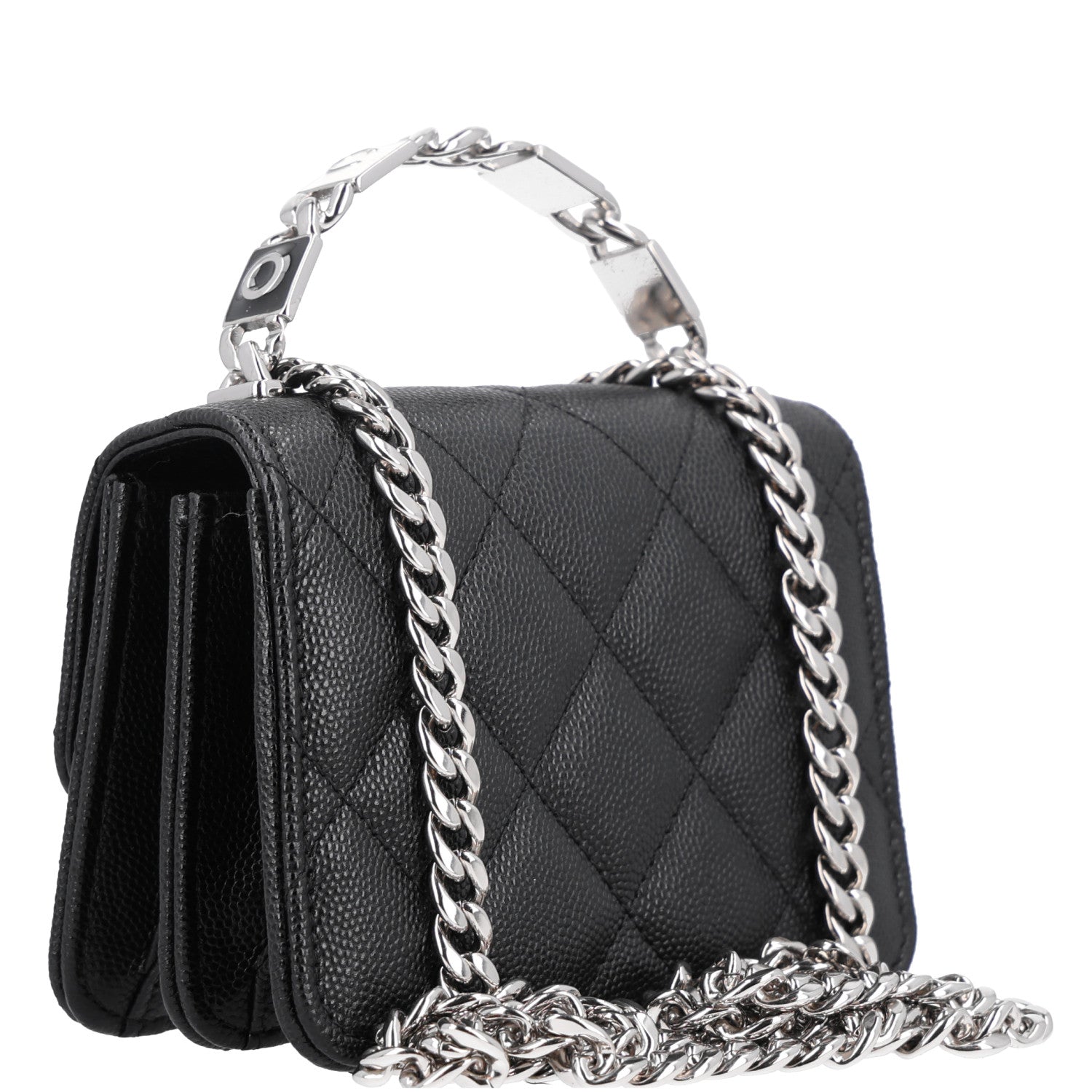 Chanel Caviar Quilted Pick Me Up Clutch With Chain Black 3 of 11
