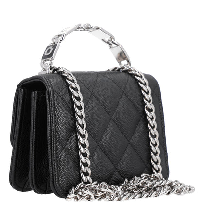 Chanel Caviar Quilted Pick Me Up Clutch With Chain Black 3 of 11