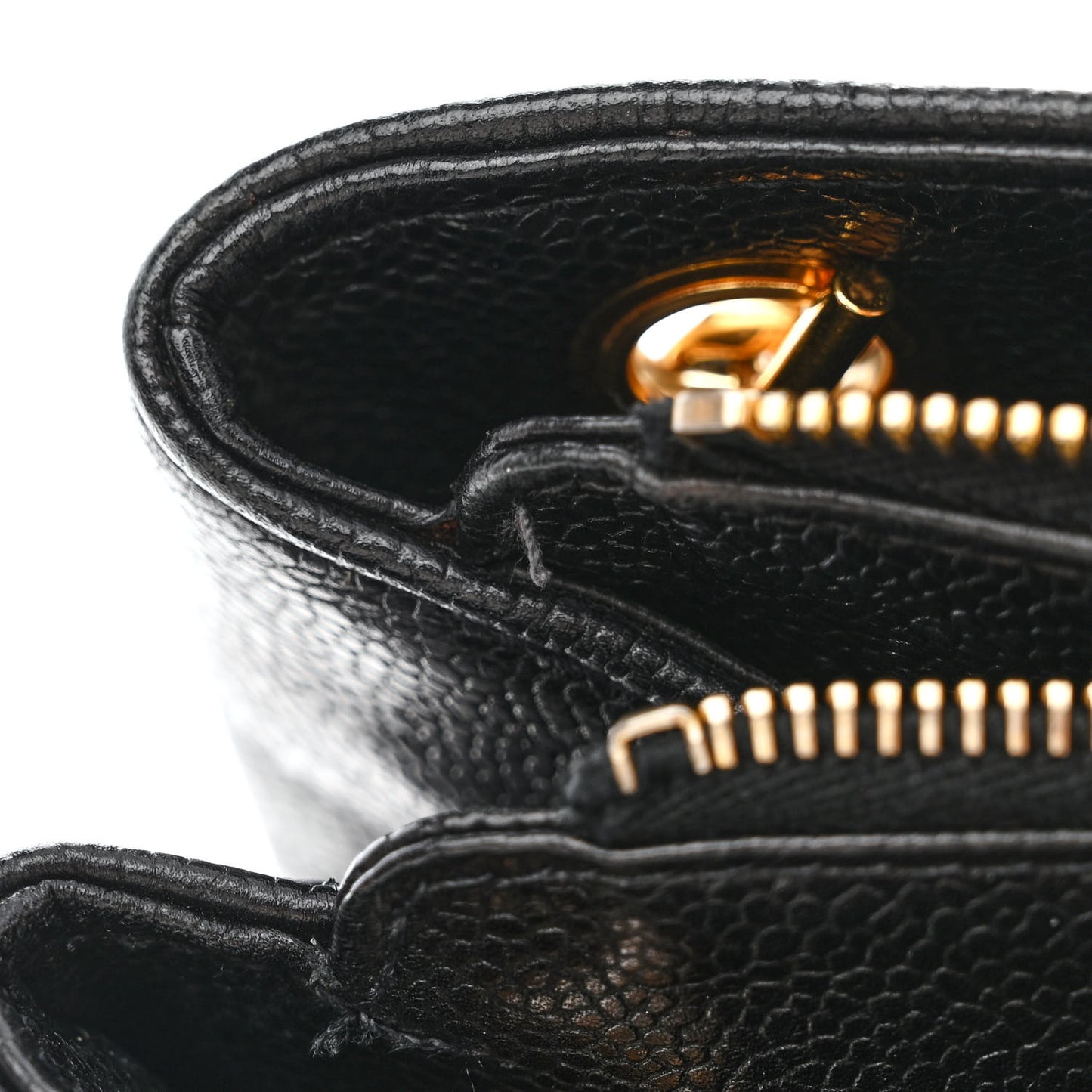 Caviar Large CC Shoulder Bag Black