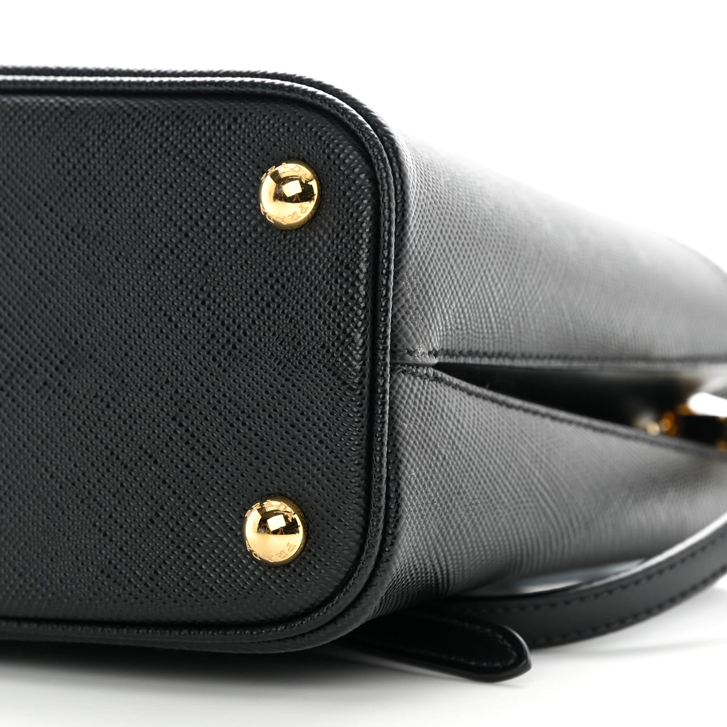 Prada Saffiano Cuir Small Panier Bucket Bag Black Fuoco 9 of 17