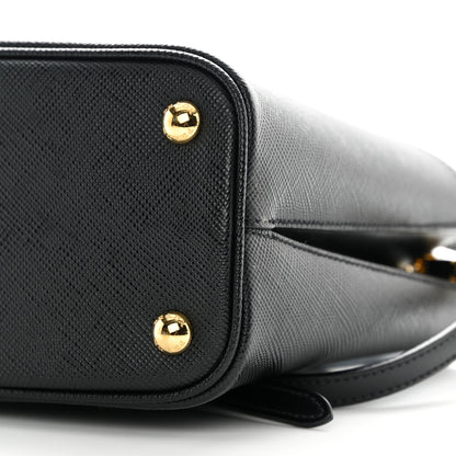 Prada Saffiano Cuir Small Panier Bucket Bag Black Fuoco 9 of 17