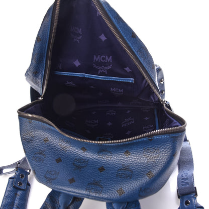 MCM Visetos Medium Studded Stark Backpack Navy Blue 5 of 8
