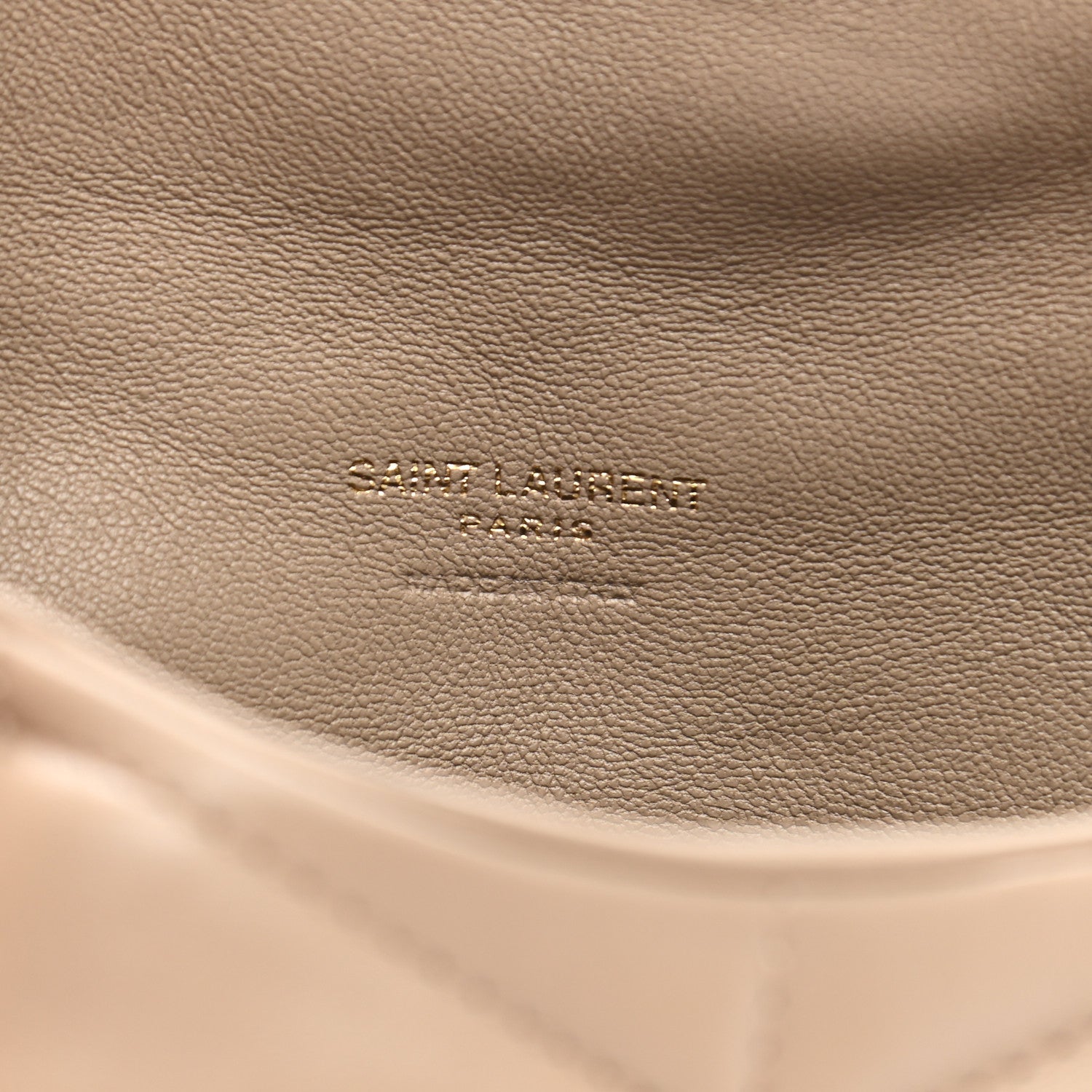 Saint Laurent Lambskin Monogram Loulou Puffer Pouch Clutch Dark Beige 6 of 7