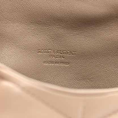 Saint Laurent Lambskin Monogram Loulou Puffer Pouch Clutch Dark Beige 6 of 7