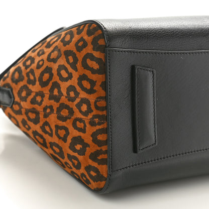Givenchy Calfskin Suede Leopard Print Small Antigona Black 9 of 10
