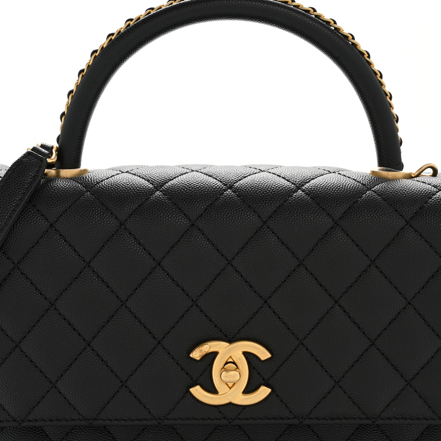 Chanel Caviar Quilted Small Coco Chain Handle Flap Black 8 of 13
