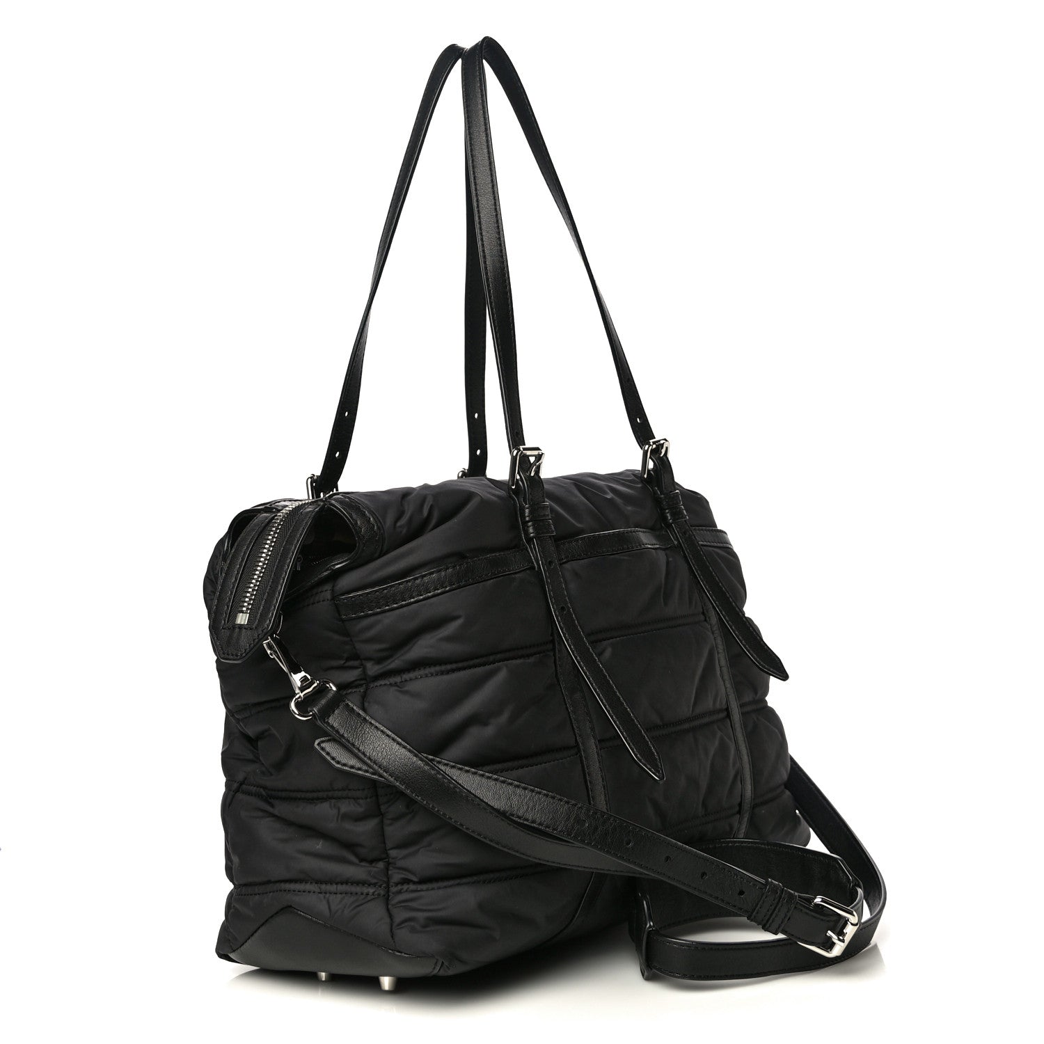 Burberry Nylon House Check Quilted Abbey Diaper Bag Black 3 of 12
