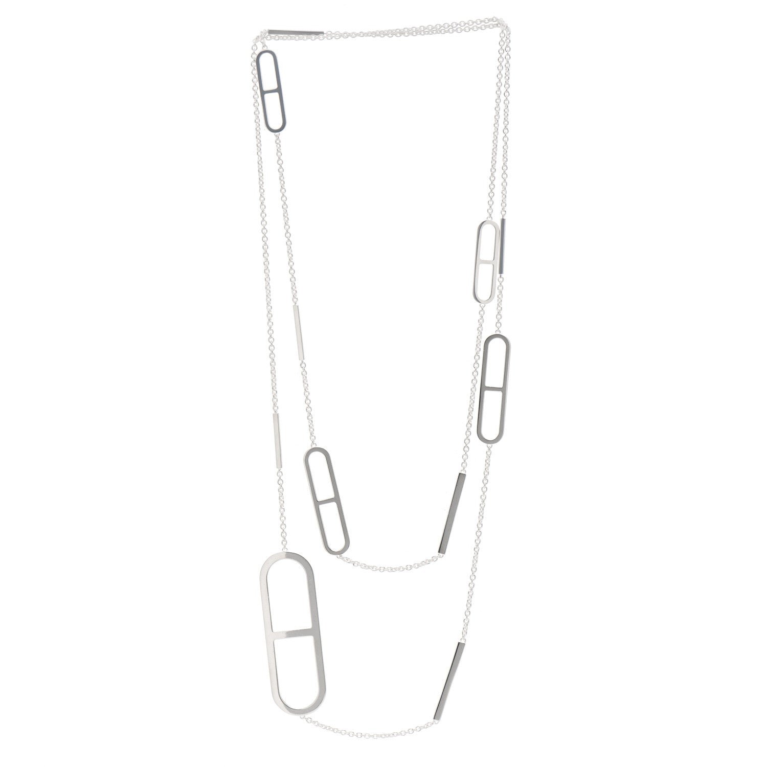Hermes Sterling Silver Ever Chaine d'Ancre Long Necklace 120 3 of 5