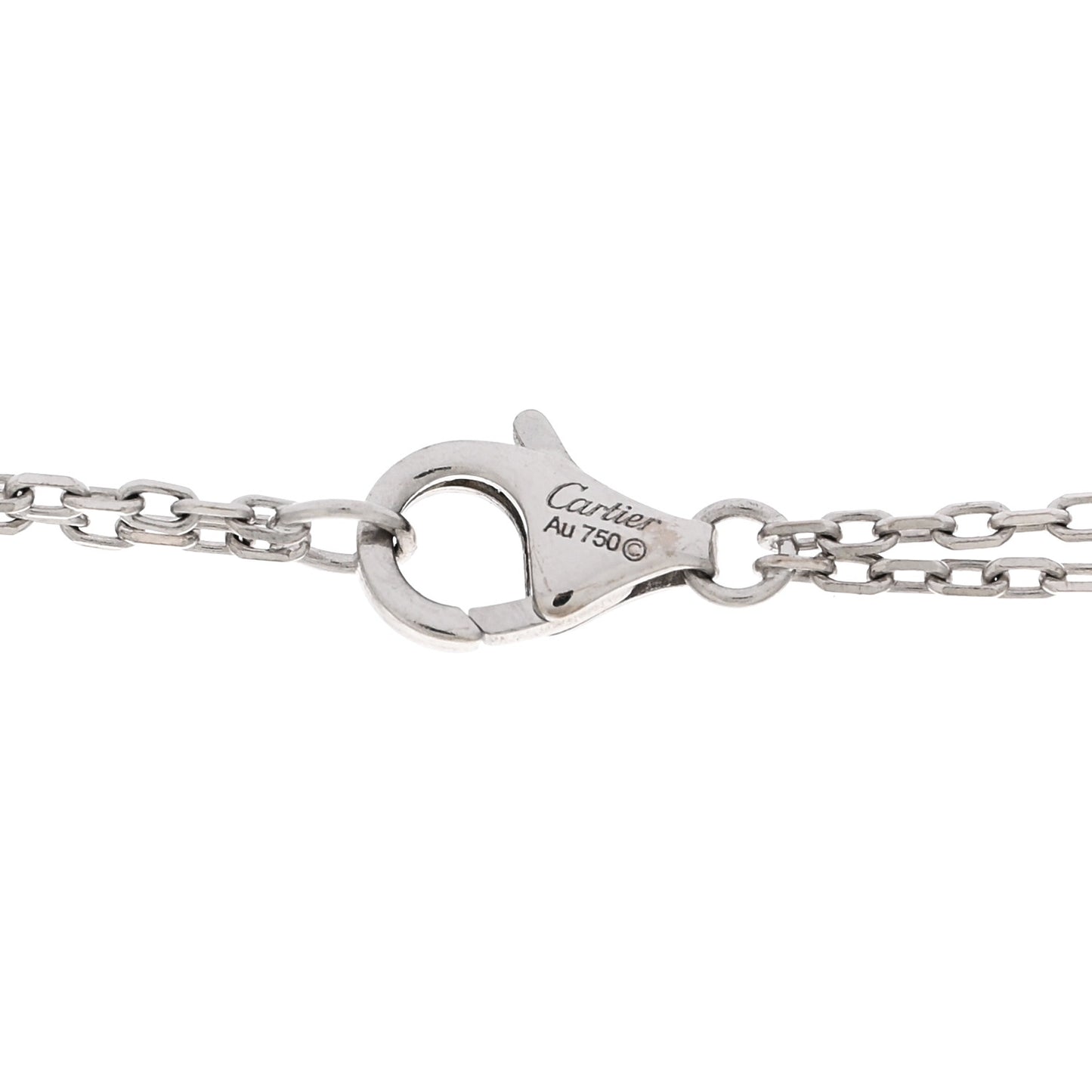 18K White Gold Ceramic Diamond Three Ring LOVE Necklace