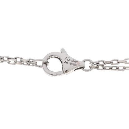 Cartier 18K White Gold Ceramic Diamond Three Ring LOVE Necklace 4 of 4