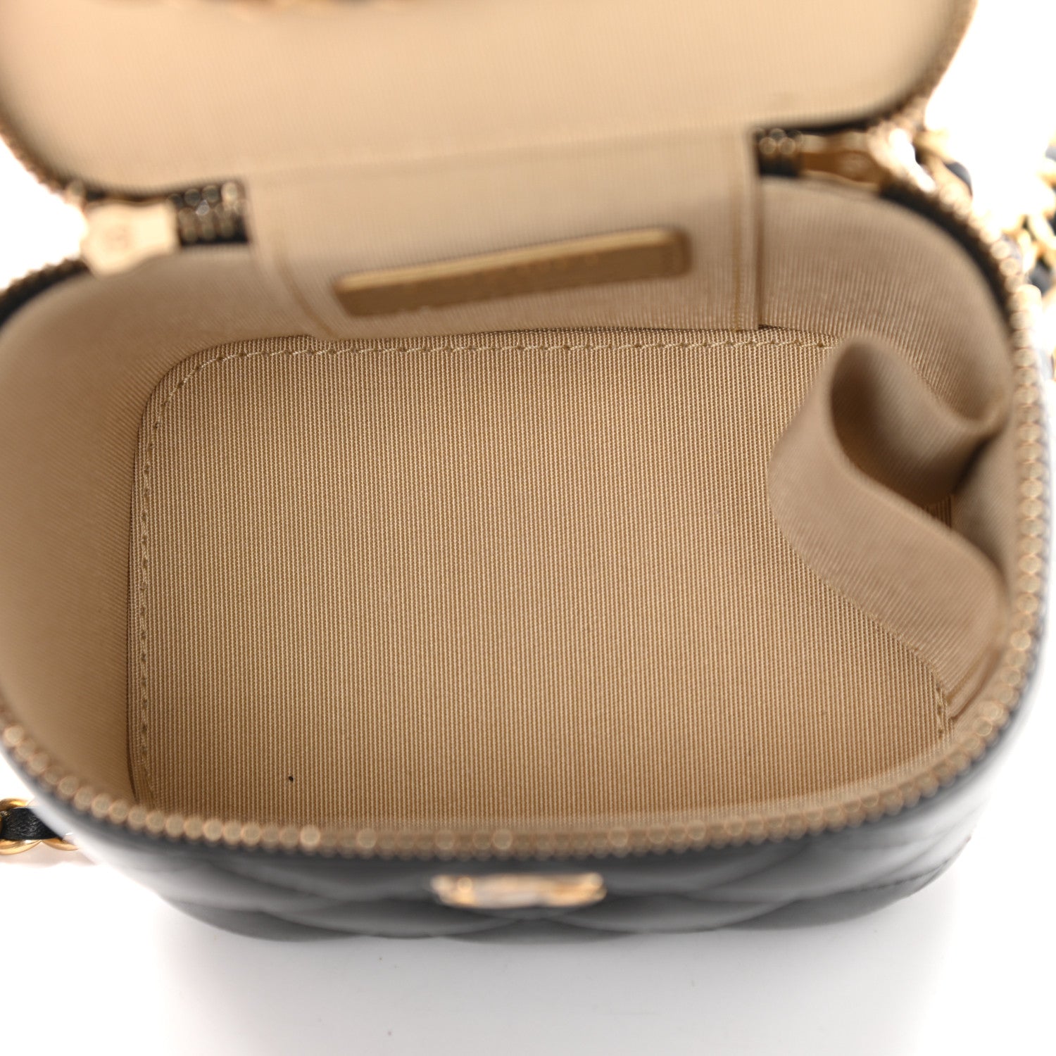 Chanel Lambskin Quilted Mini Pearl Crush Vanity Case With Chain Black 5 of 9