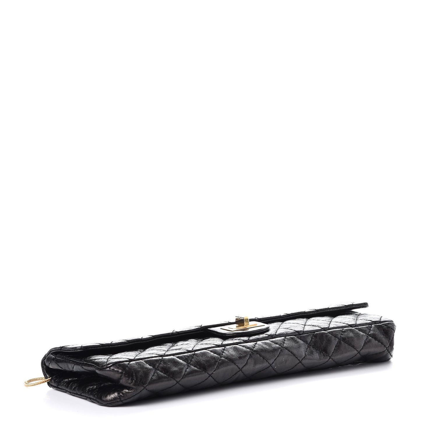 Glazed Calfskin 2.55 Reissue East West Clutch Black