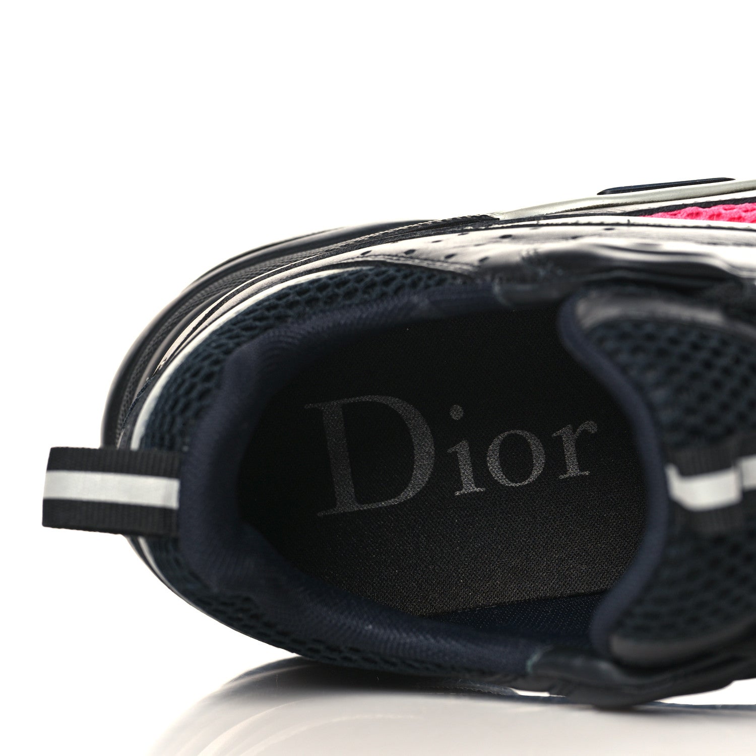 Christian Dior Technical Mesh Calfskin Womens B22 Sneakers 40 Black Pink 7 of 8